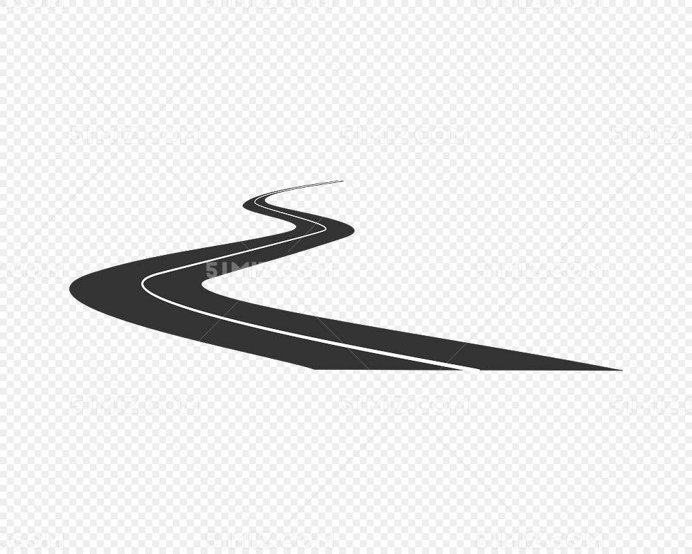 黑色的卡通曲折的路