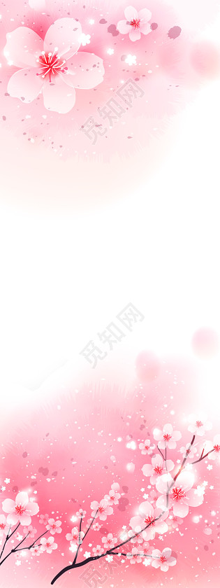 粉色樱花浪漫展板背景素材