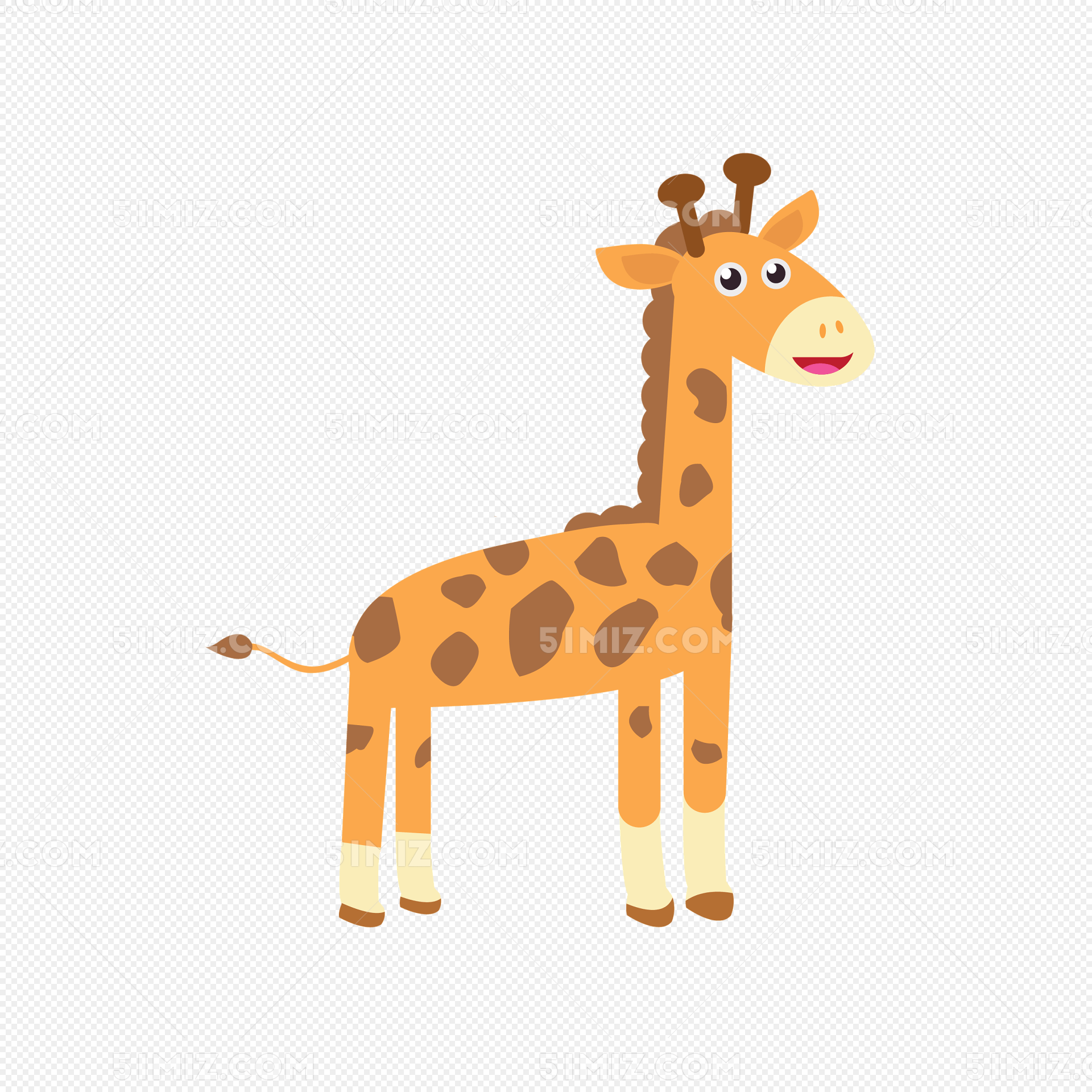 卡通插画可爱的长颈鹿