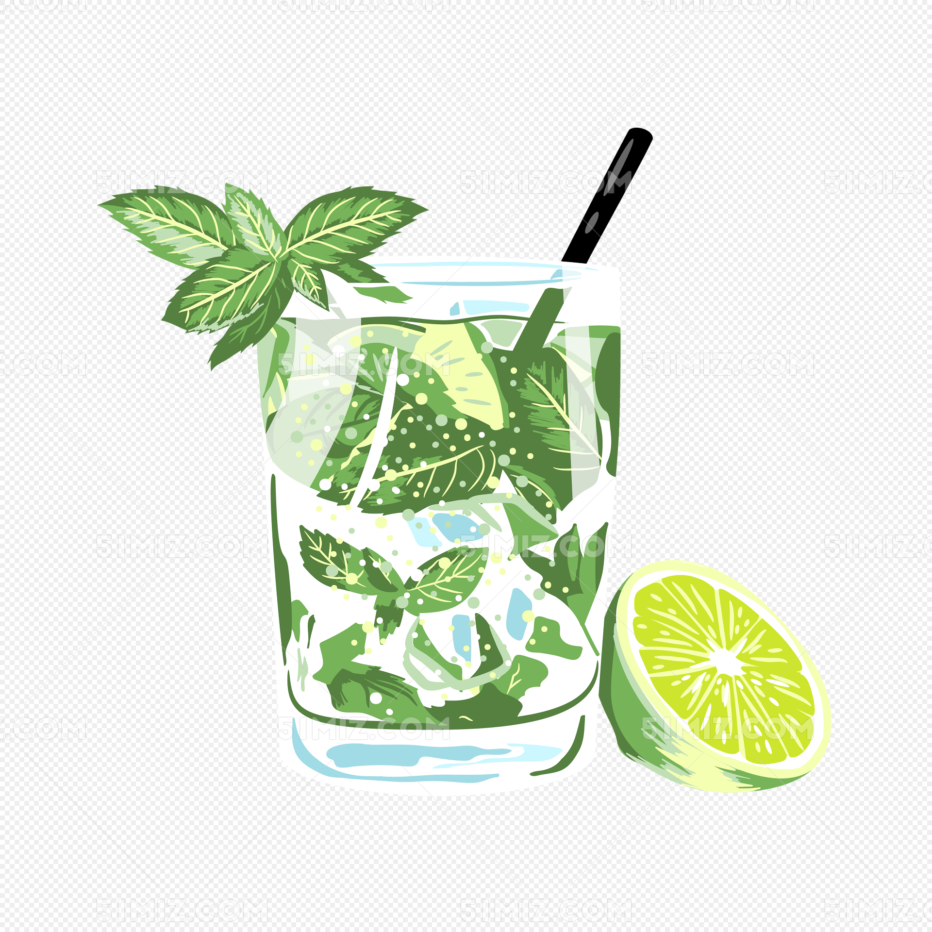 手绘夏日清凉饮料
