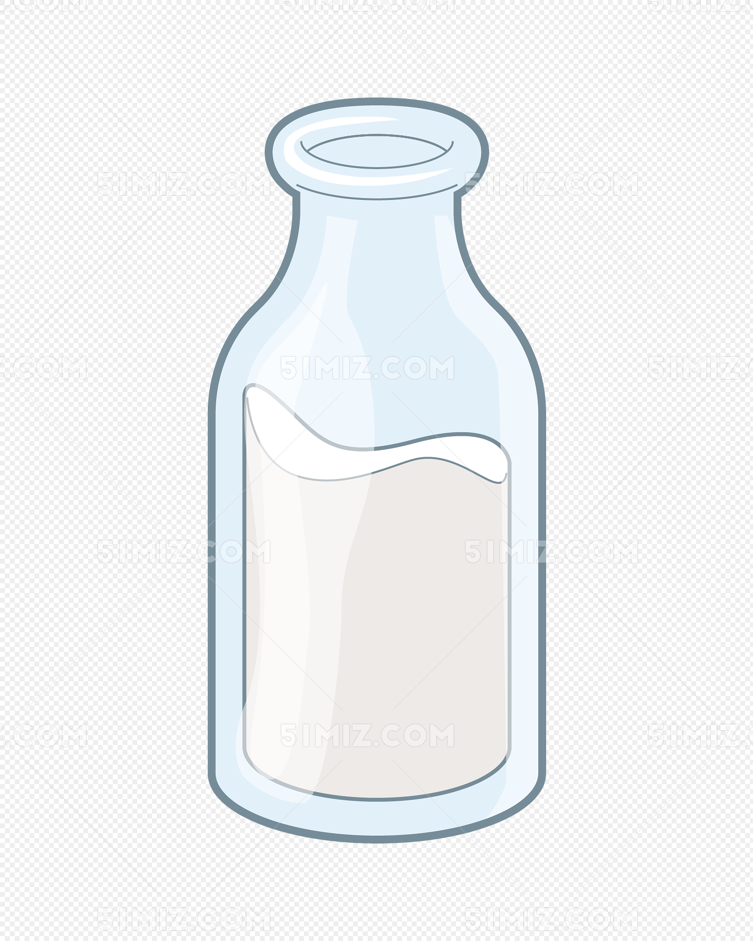矢量图透明色牛奶瓶