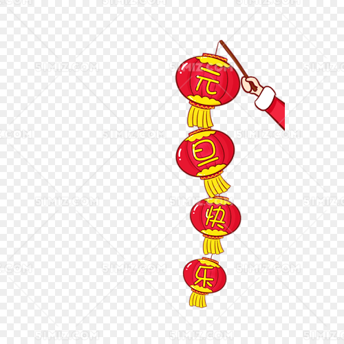 元旦快乐红色卡通灯笼海报背景