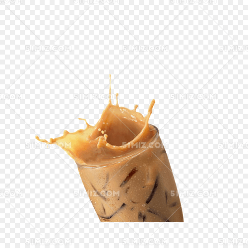 奶茶溅起仙草奶茶