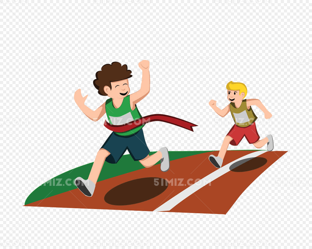 在跑道上跑步的运动员