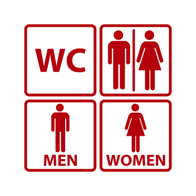 红边框男女厕所标识素材