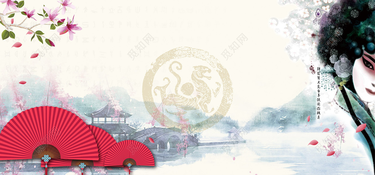 中国京剧国粹手绘图腾纹理背景免费下载_背景素材_觅