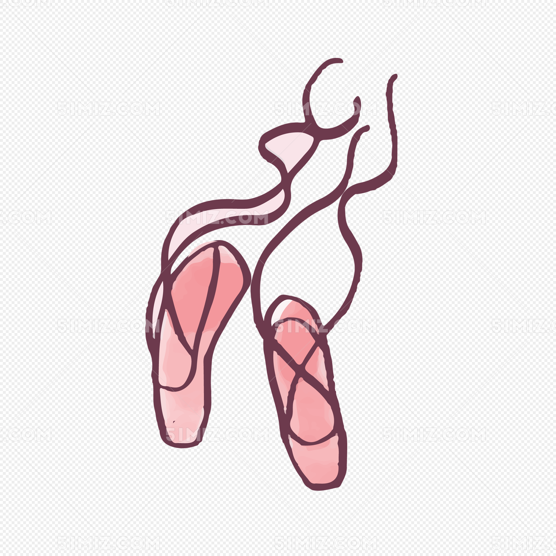 彩色手绘舞蹈鞋子元素