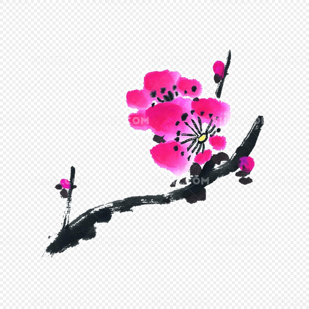 水墨桃花