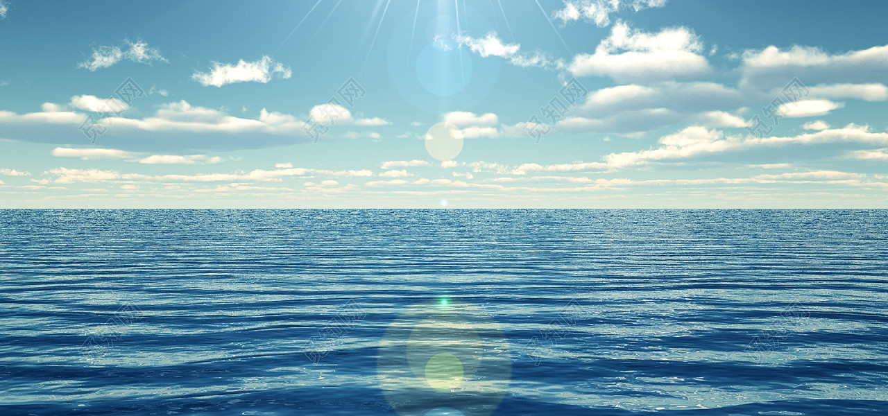 淘宝夏日清新海浪阳光背景banner