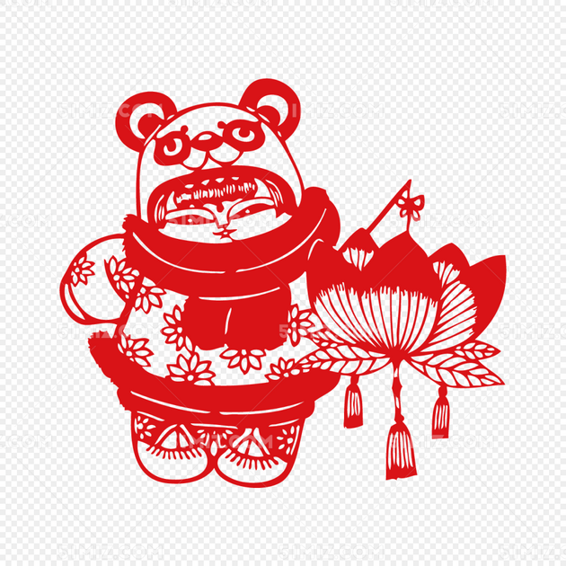 元宵荷花灯剪纸