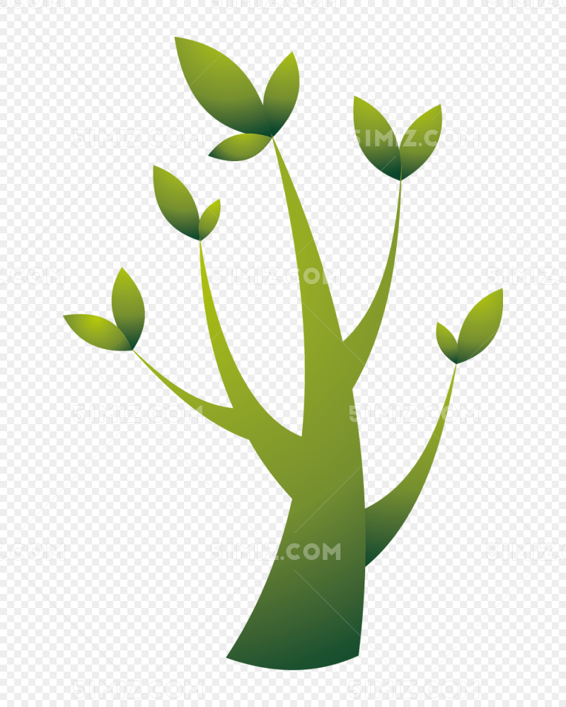 矢量绿色植物设计树苗创意图