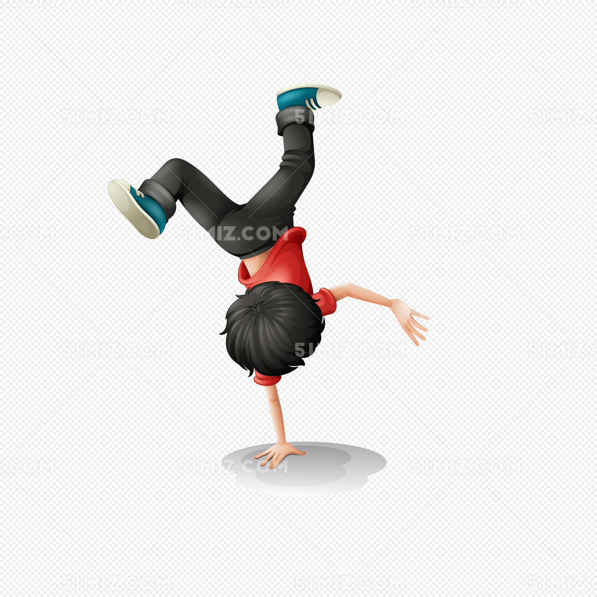 跳街舞的小男孩矢量图