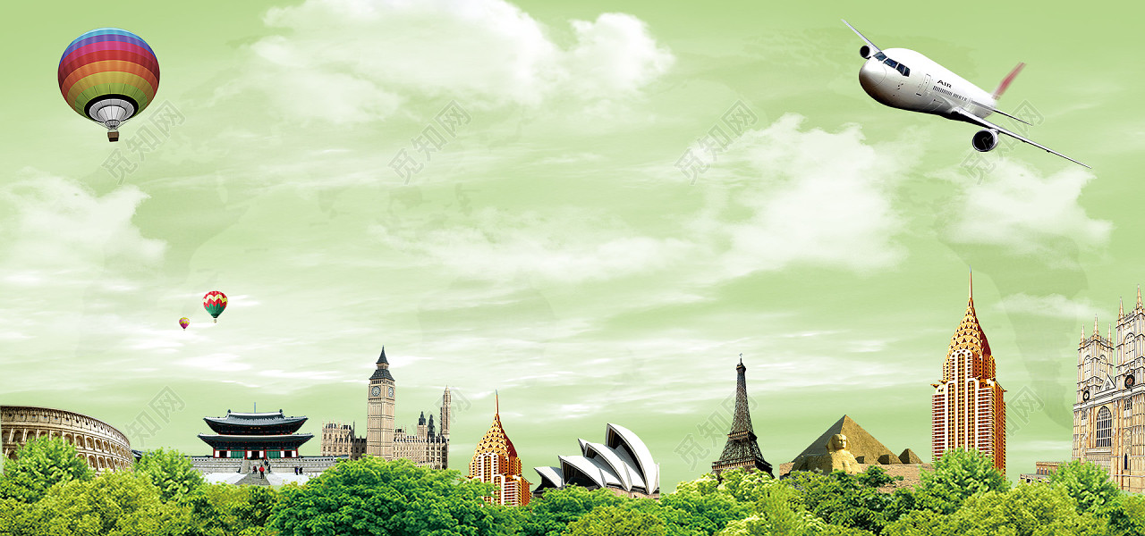 周末旅游海报背景