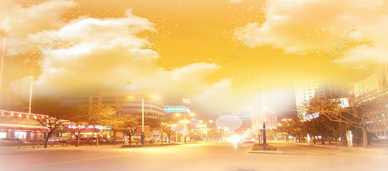 黄昏城市街道背景