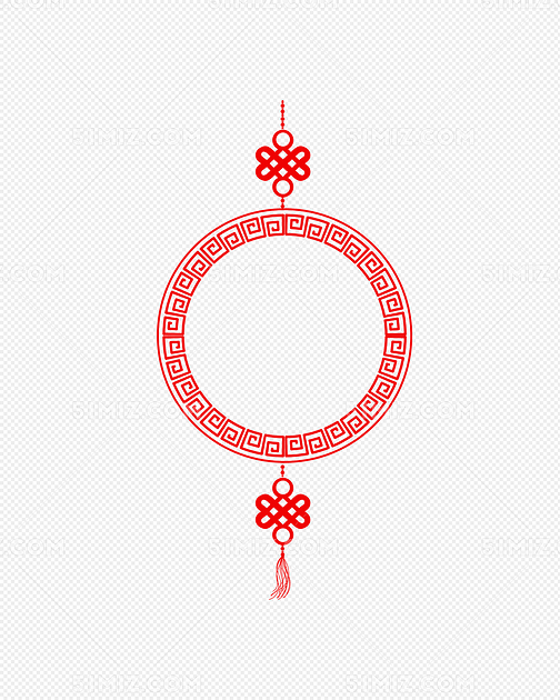 圆形中国结边框
