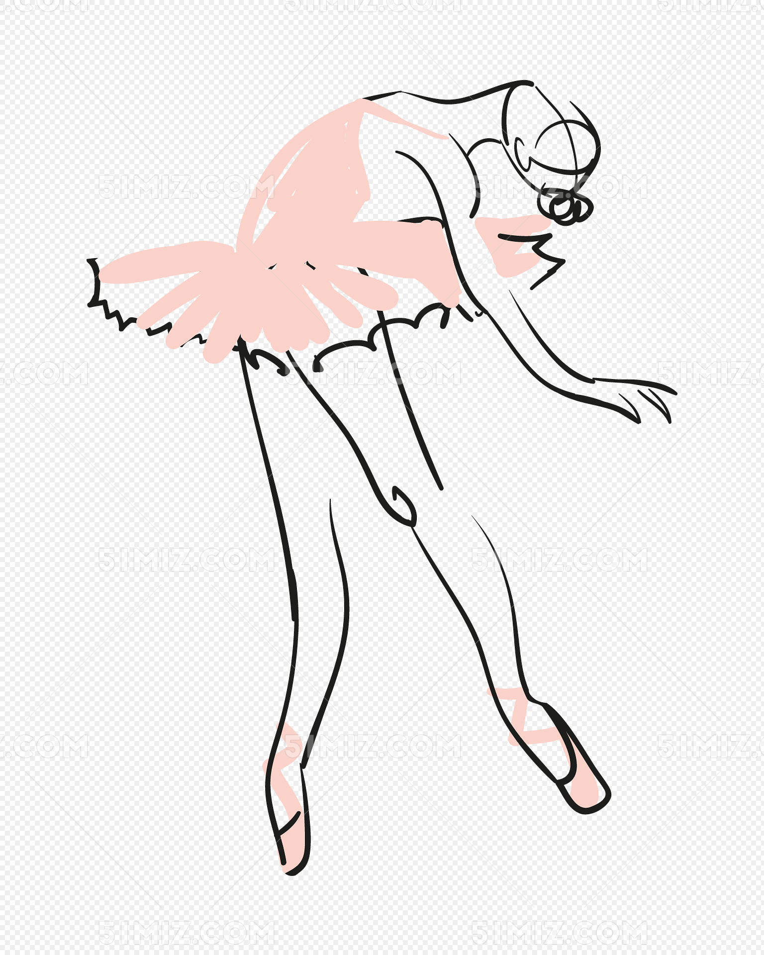 粉色芭蕾舞女郎矢量素材免费下载 芭蕾舞女郎矢量 手绘