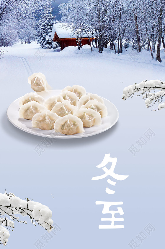 中国二十四节气冬至大雪小雪冬天冬季节日海报