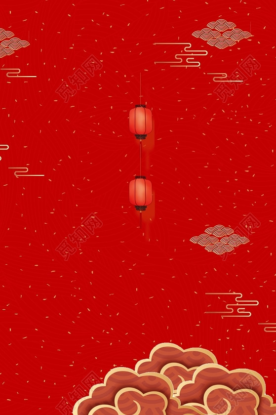 中国红灯笼2019猪年新年小年海报红色背景素材海报背景