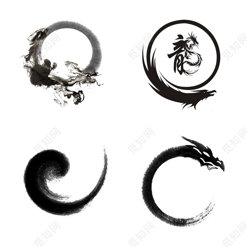 龙水墨素材