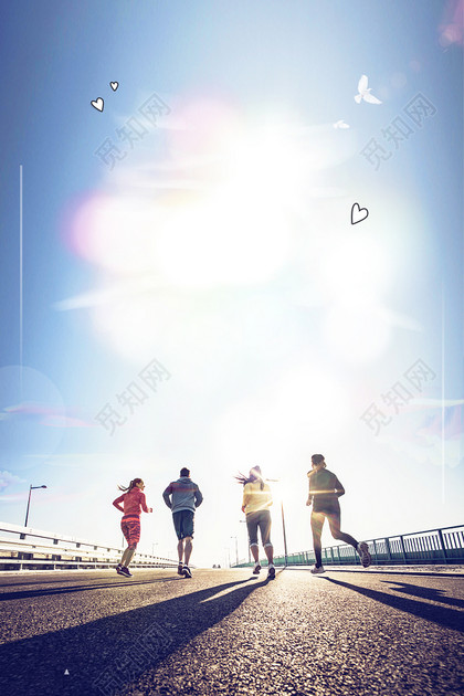 人物运动跑步阳光励志海报