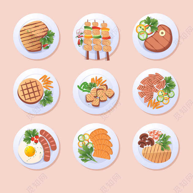 肉类美食卡通素材