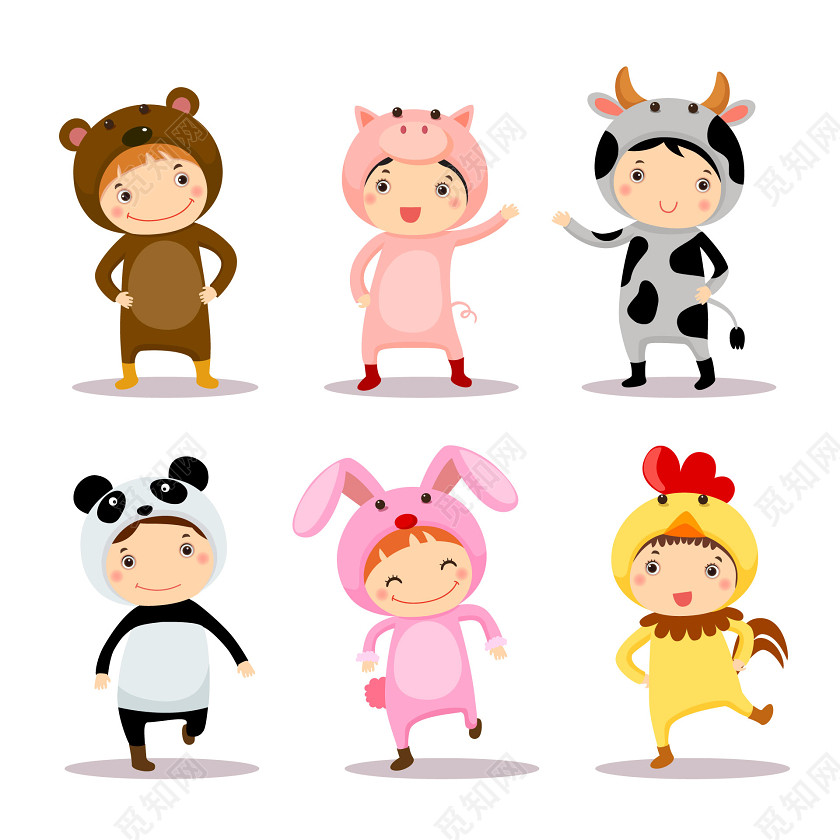 卡通动物装扮儿童