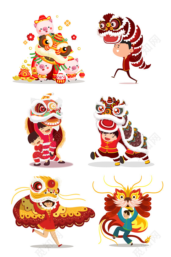 新年舞狮素材