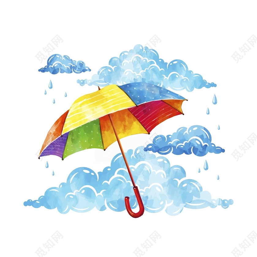 手绘雨伞素材