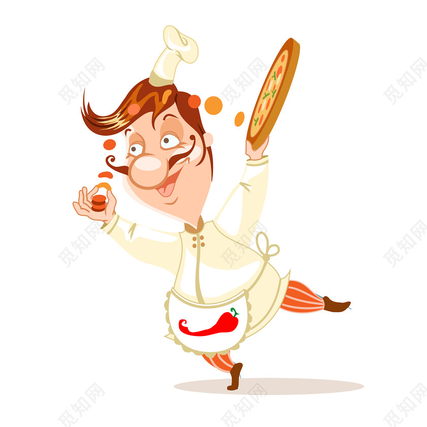 人物头像厨师披萨