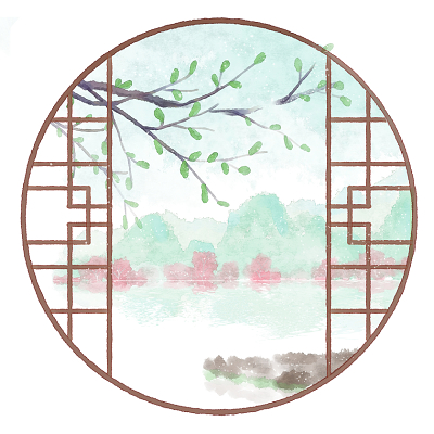 水墨中国风窗户