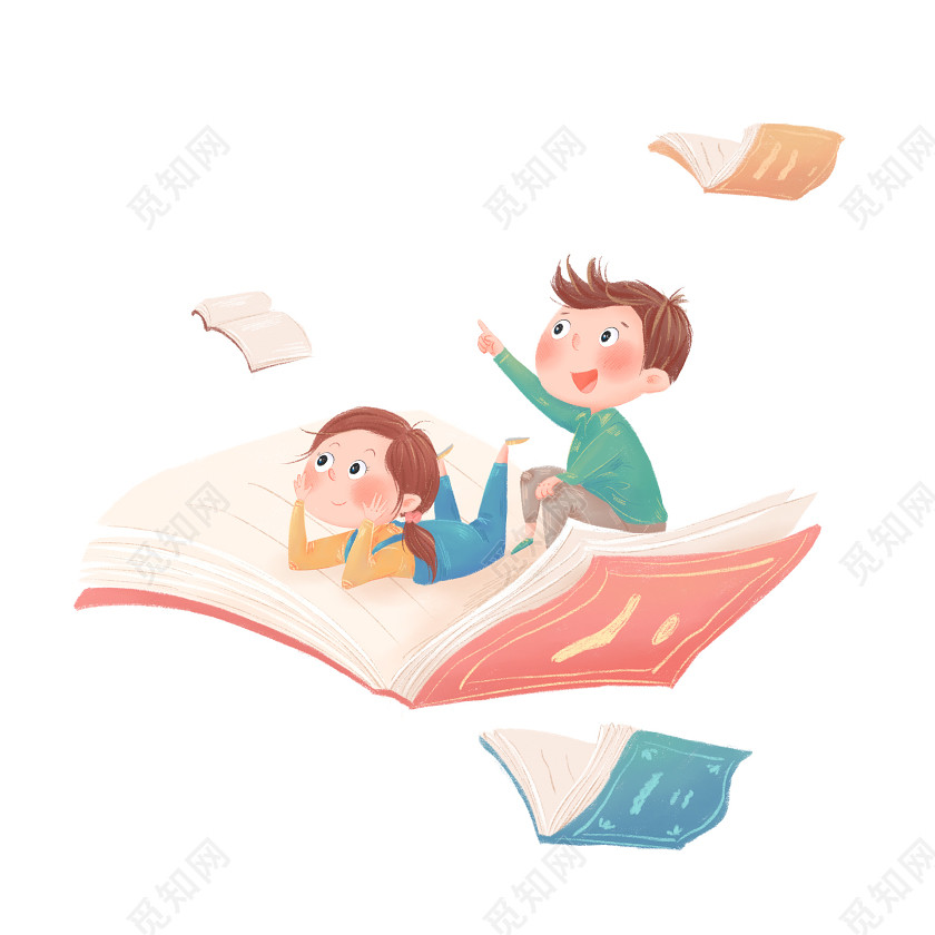 小人儿童开学季小学生补习卡通插画