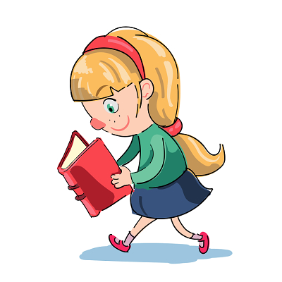 人物卡通儿童读书学习校园图书日 读书日国际儿童读书日开学季png素材