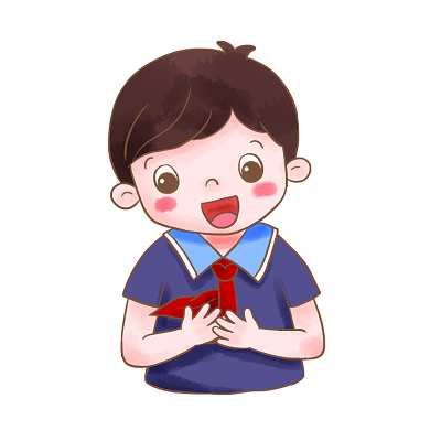 开学季儿童戴红领巾的小男孩手捧红领巾素材