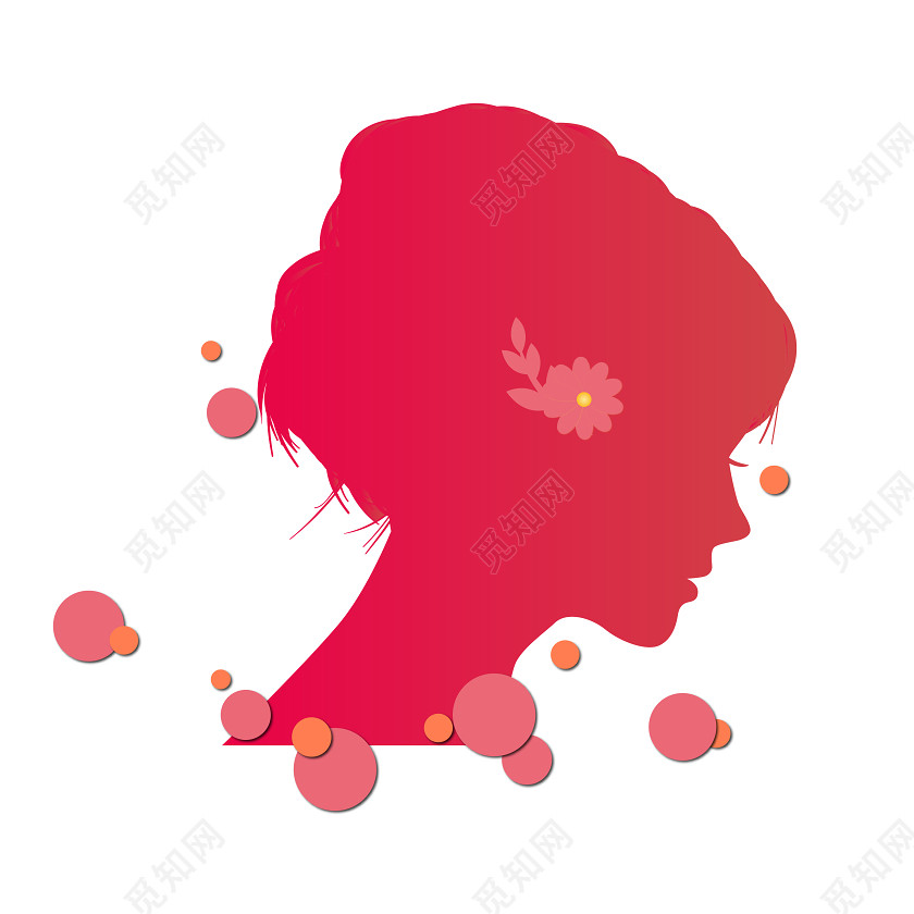 女生剪影图案