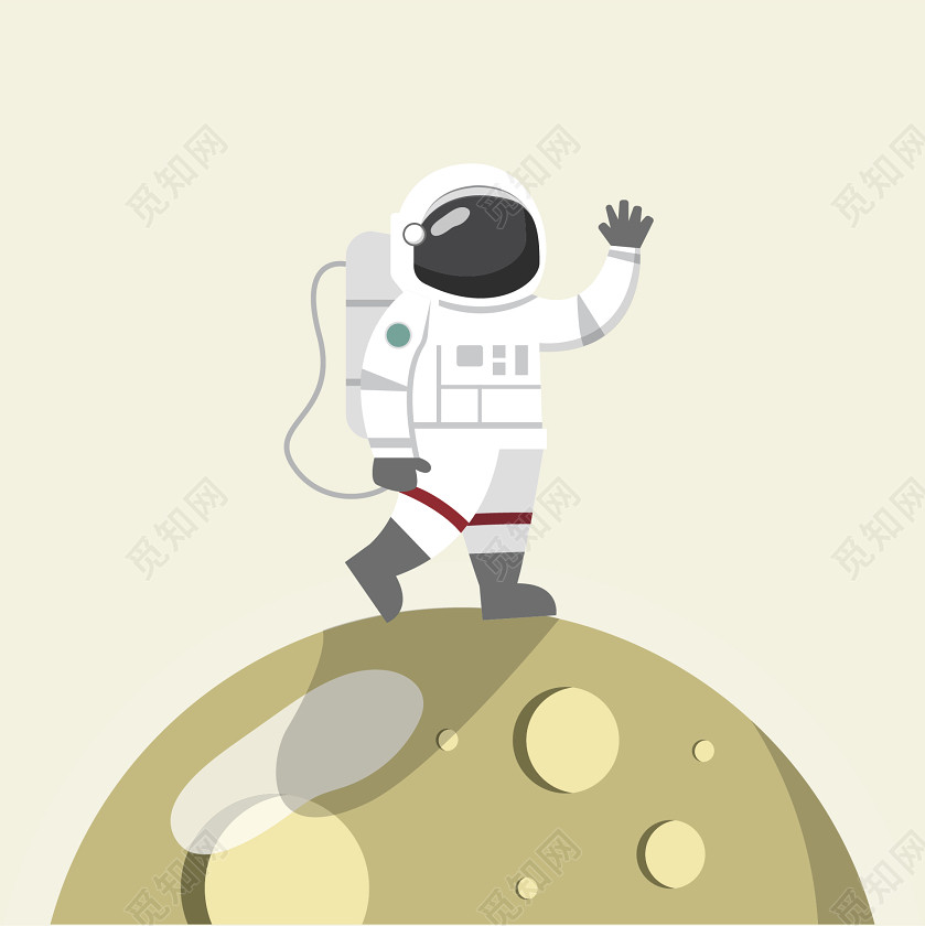 宇航员太空着陆登月科技星空矢量图