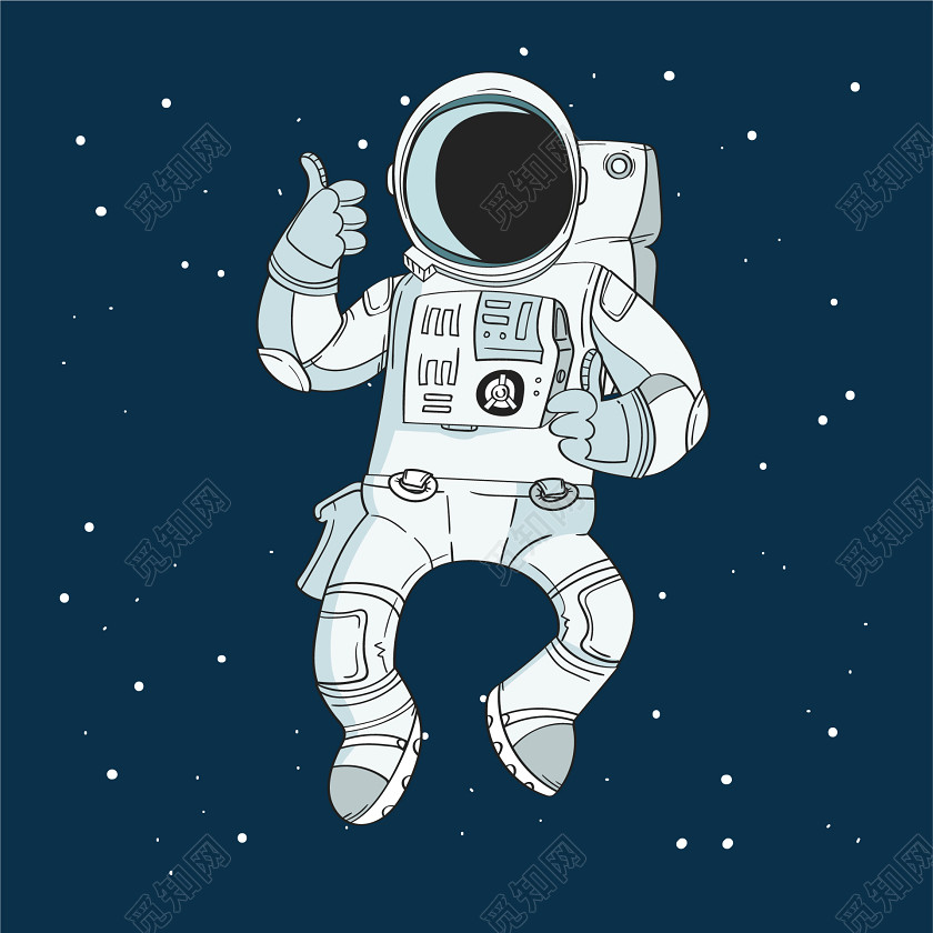 宇航员遨游太空科技星空矢量图