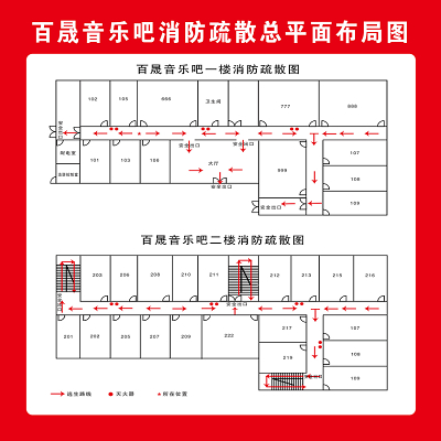 音乐吧消防安全疏散总平面图