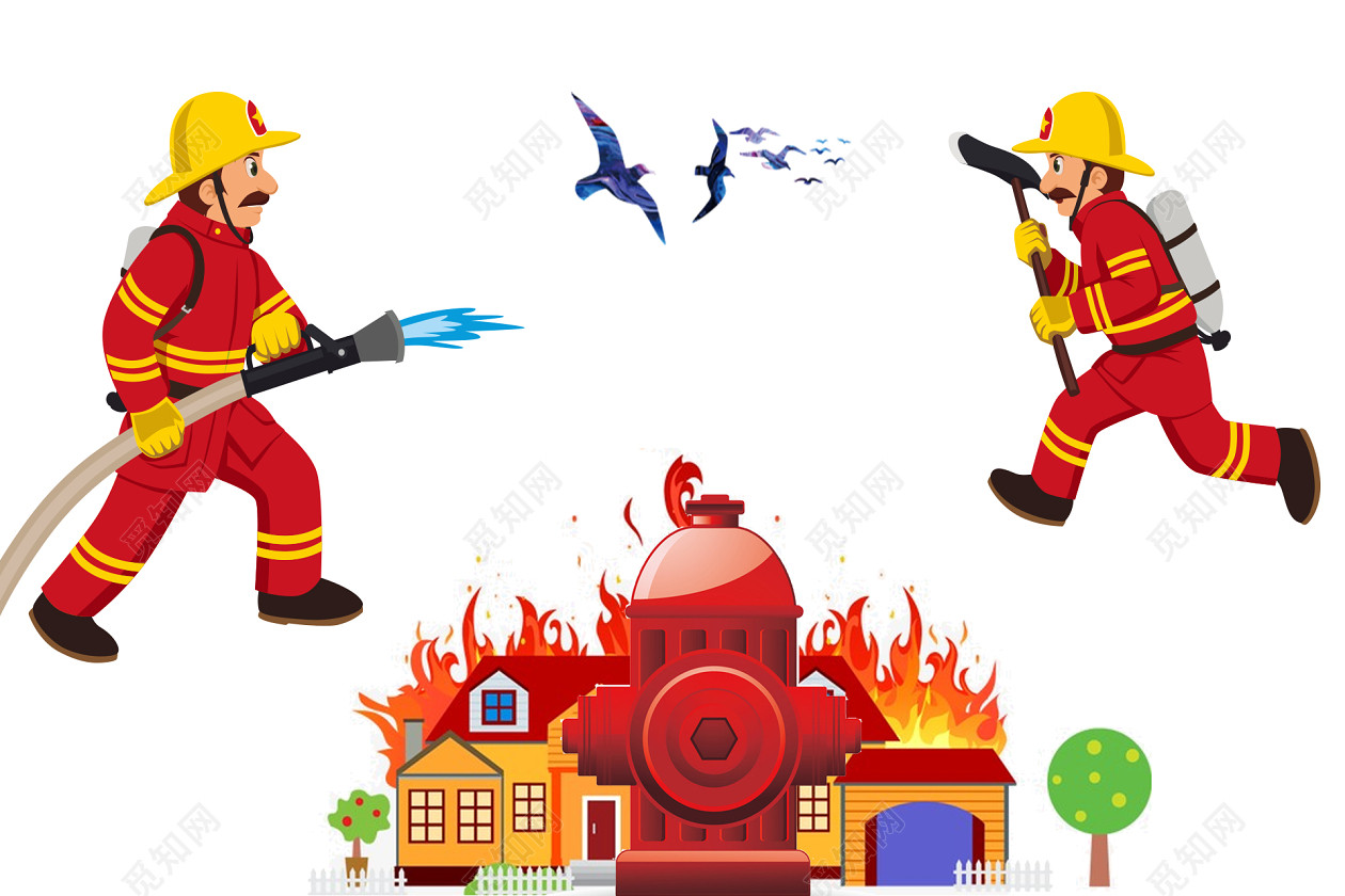 消防安全救灾卡通素材