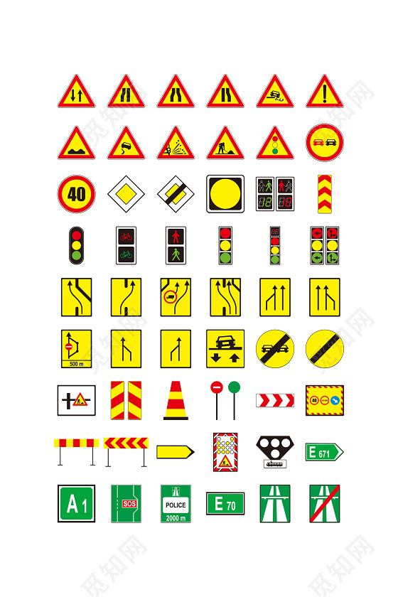 道路安全标志牌道路交通指示牌大全