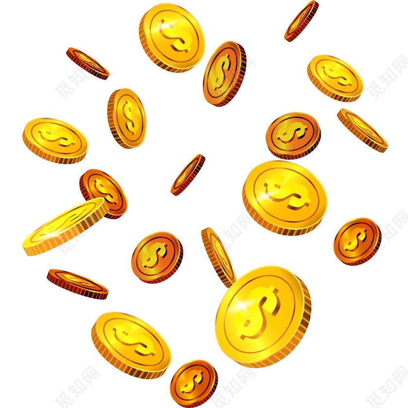 金币漂浮悬浮金币掉落的金币
