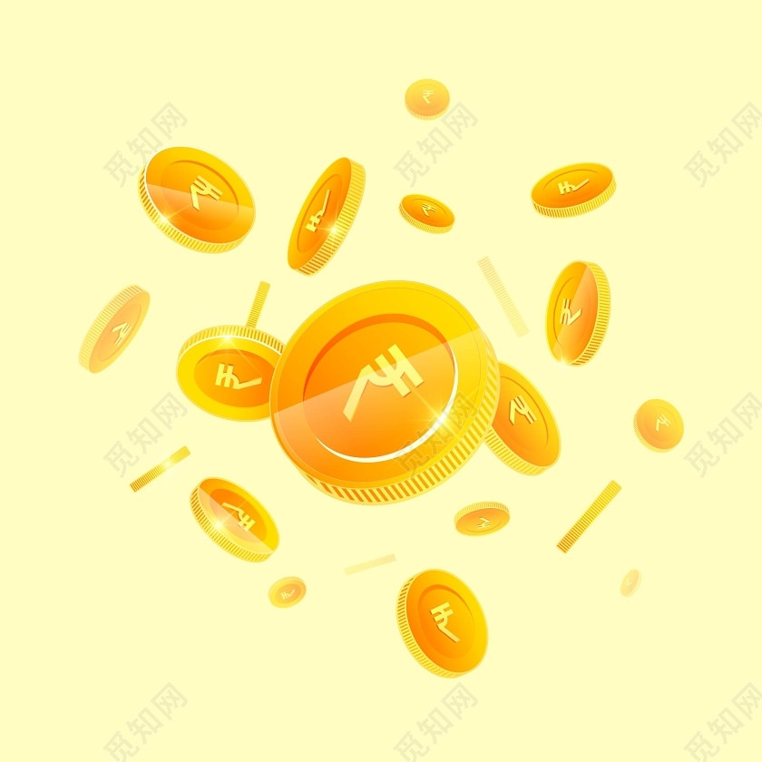 金币漂浮悬浮金币掉落的金币