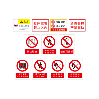 仓库重地禁止入内安全警示标志