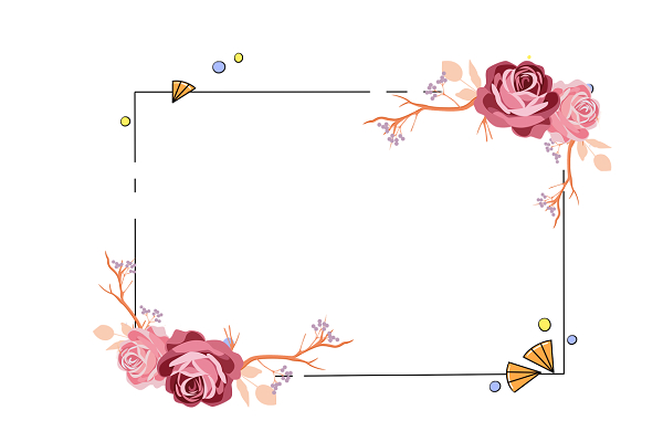 鲜花边框花朵边框母亲节花朵粉色边框素材