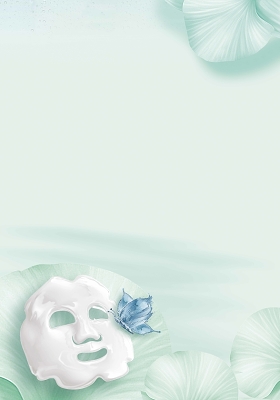 蓝白花朵用具美容面膜护肤品海报背景