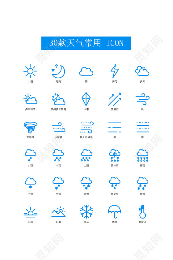 标志标识天气常用标志大全
