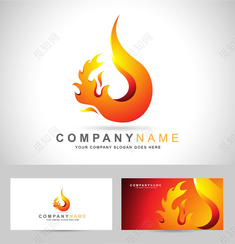 商标标识公司火焰logo设计图片素材免费下载_觅知网