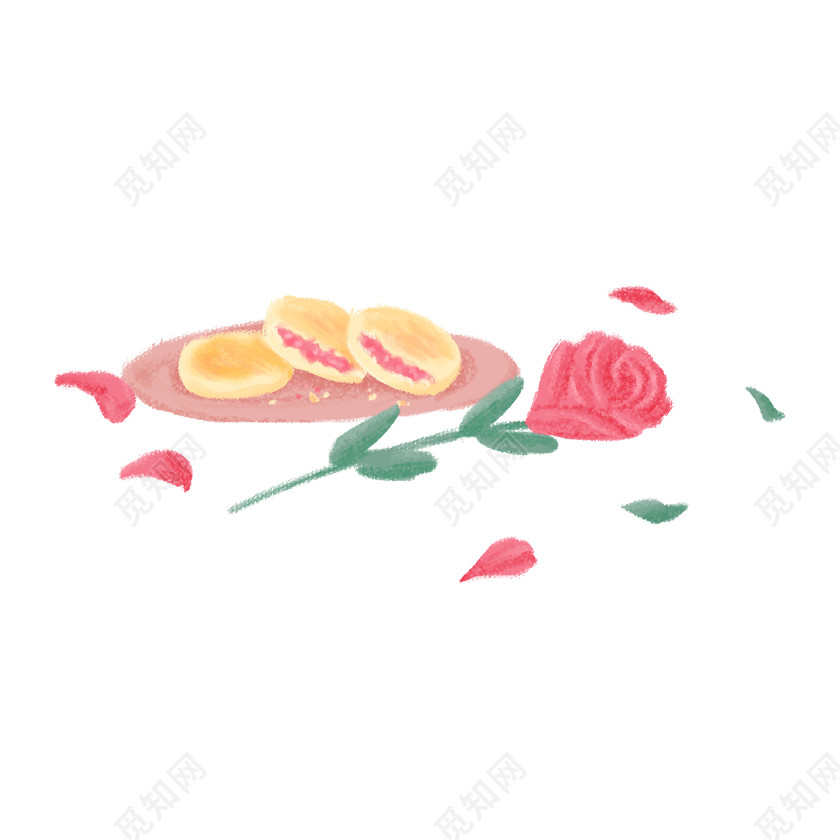 云南鲜花饼卡通png素材