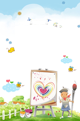 手绘可爱女孩早教幼儿园招生白色背景海报