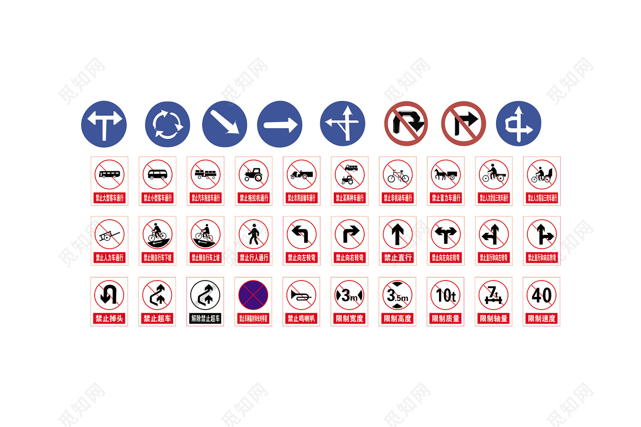 道路交通标志牌禁止直行限制质量标志牌图片素