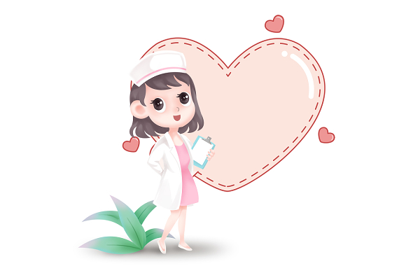 护士节爱心护士护士帽粉色卡通素材